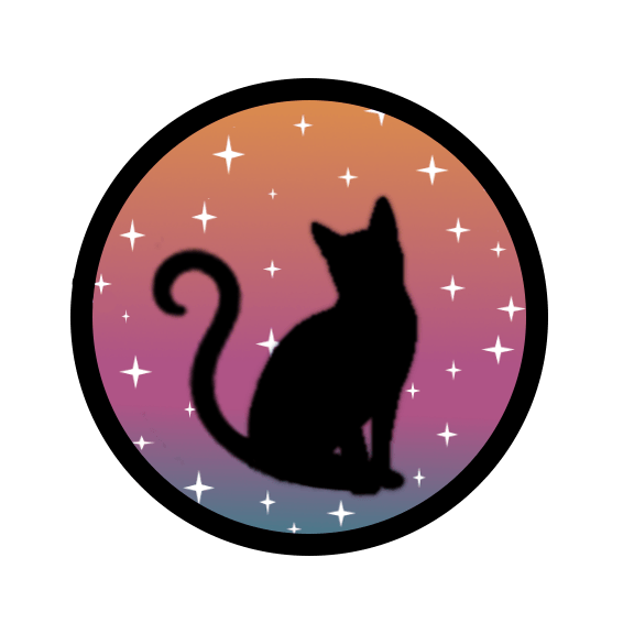 Logo Silhouette Gradient Background White Extra Stars Black Border